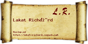 Lakat Richárd névjegykártya